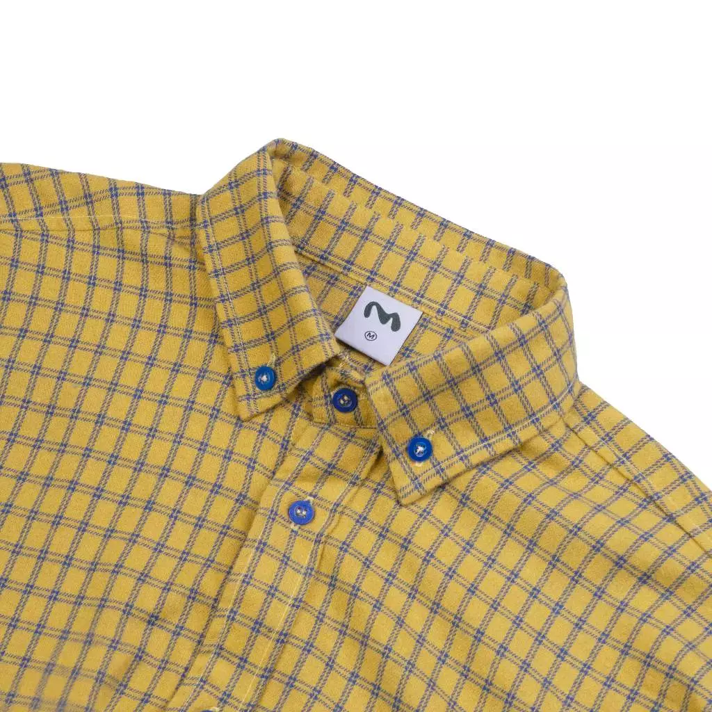 Long Sleeve Plaid Shirt Yellow